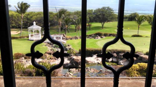 From the restaurant balcony at Kahili Golf Course