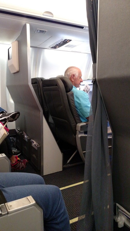 Look! Room to recline back AND stretch legs forward.