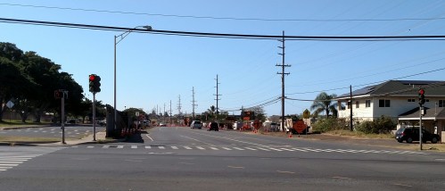 Liloa Drive, in front of Elementary School